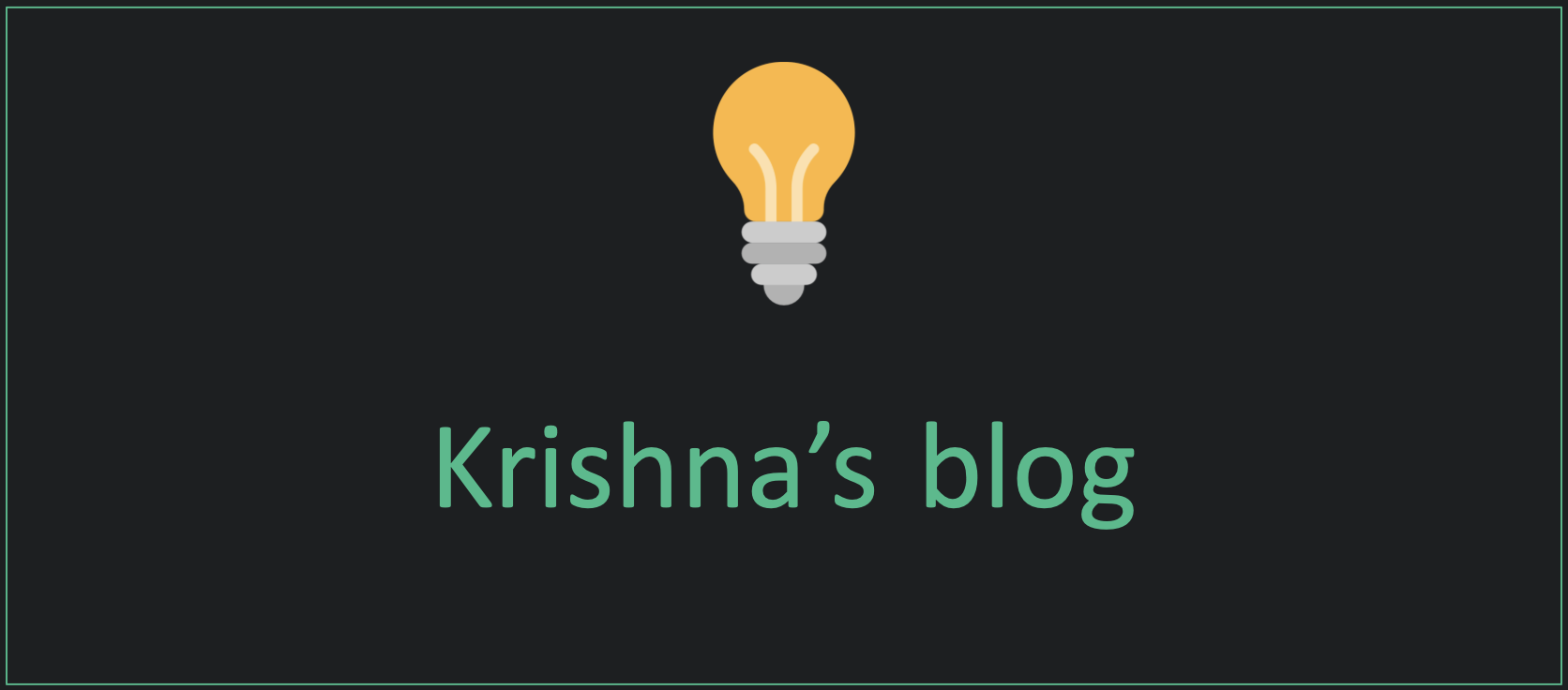 Home krishna s blog
